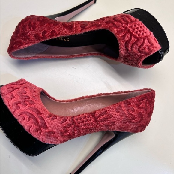 Red Peep Toe Heels - Picture 12 of 14